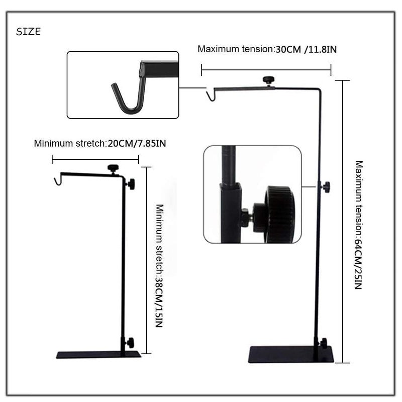Hamiledyi Adjustable Reptile Lamp Stand 15"-25" Metal Bracket - Heavy-Duty Heat/UVB Light Holder for Reptile Terrariums, Turtle Tanks & Amphibian Habitats - Image 2